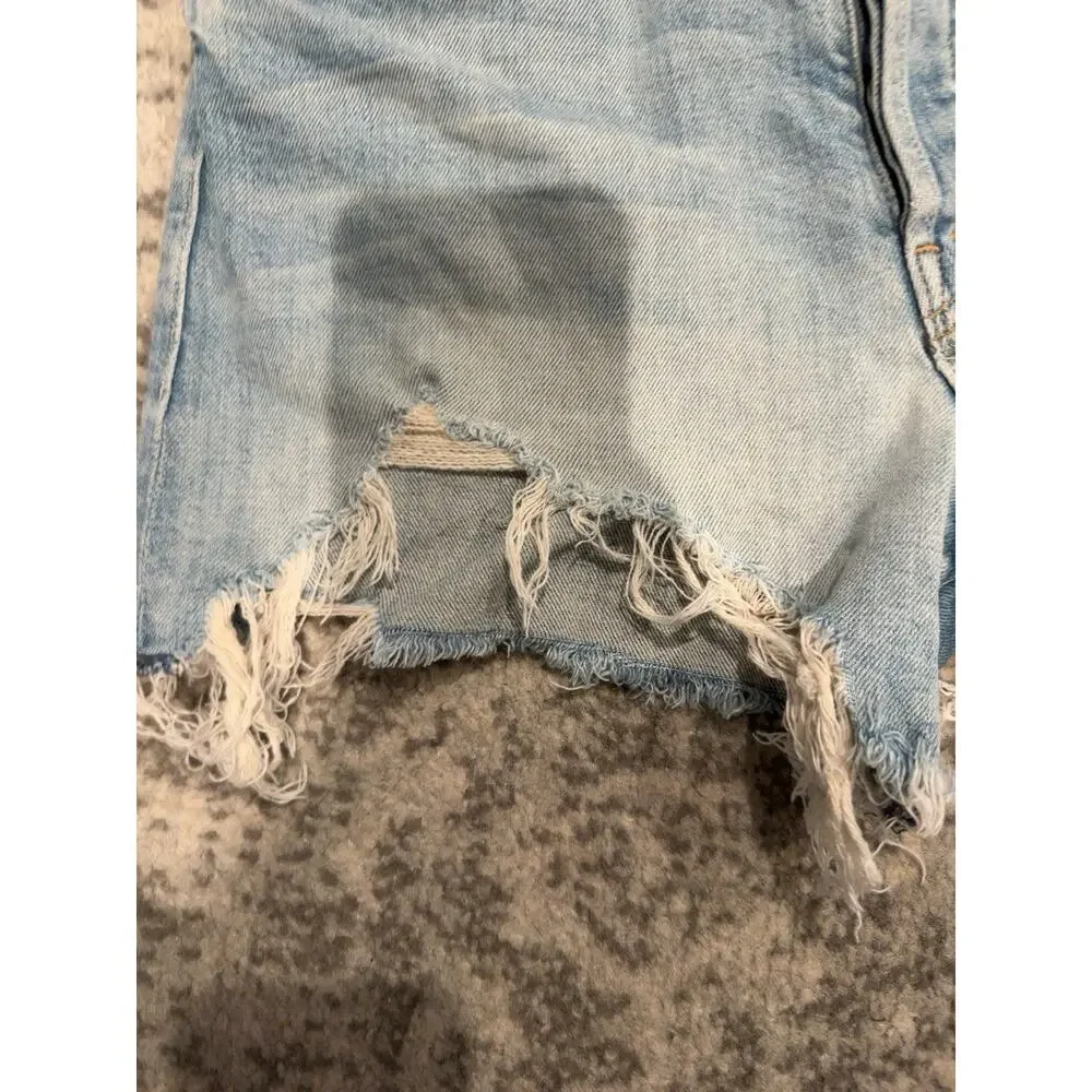 MOTHER Tomcat Kick Fray Denim Shorts I Confess Ultra High Rise Distressed